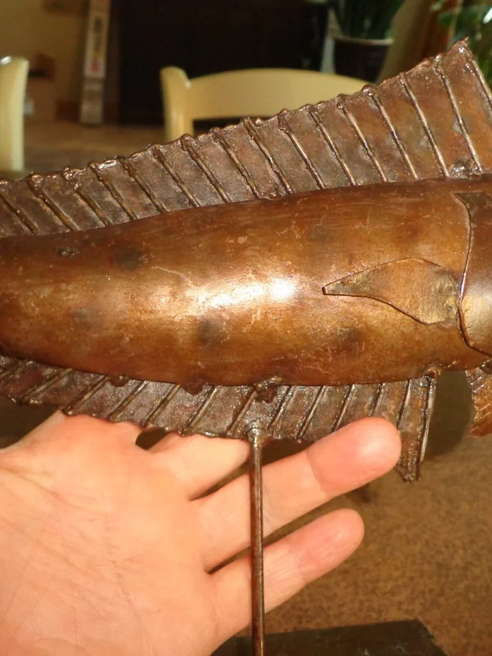 Sea Fish Steel Welded Steel Base Mount Beautifully Done! Marine Bronze Tone